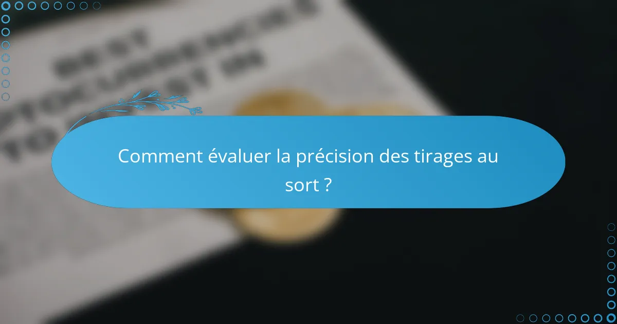 Comment évaluer la précision des tirages au sort ?