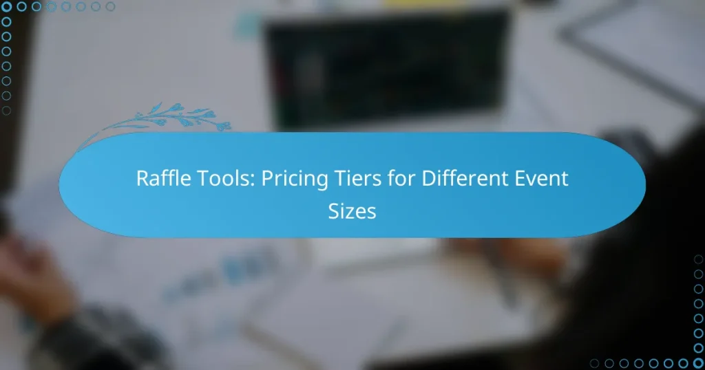 Raffle Tools : niveaux de tarification pour différentes tailles d’événements